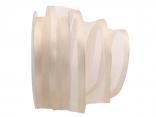 Organzaband Florband Creme mit Draht 40mm