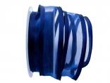 Organzaband Florband Dunkelblau mit Draht 40mm