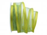 Organzaband Florband schilfgrün mit Draht 40mm Organzaband Florband schilfgrün mit Draht 40mm