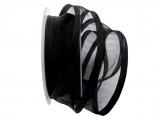Organzaband Florband Schwarz mit Draht 40mm
