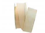 Organzaband Goldkante creme 40mm mit Draht