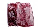 Organzaband Holiday Bordeaux mit Draht 40mm Organzaband Holiday Bordeaux mit Draht 40mm