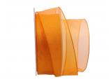 Organzaband Light Orange 40mm mit Draht Organzaband Light Orange 40mm mit Draht