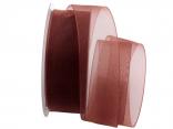 Organzaband Luminoso braun 40mm ohne Draht Organzaband Luminoso braun 40mm ohne Draht