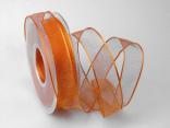 Organzaband orange 25mm mit Draht