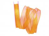 Organzaband orange hell 15mm mit Draht Organzaband orange hell 15mm mit Draht