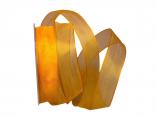 Organzaband orange hell 25mm mit Draht Organzaband orange hell 25mm mit Draht