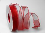 Organzaband rot 25mm mit Draht