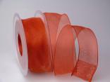 Organzaband Rot mit Draht 40mm Organzaband Rot mit Draht 40mm