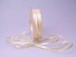 Satinbändchen Creme ohne Draht 6mm