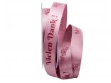 Spruchband " Vielen Dank" altrosa 25mm ohne Draht Spruchband " Vielen Dank" altrosa 25mm ohne Draht