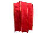 Uniband Goldkante Amerika Rot mit Draht 25mm Uniband Goldkante Amerika Rot mit Draht 25mm
