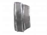 Uniband mit breiter Silberkante  grau / silber 25mm