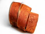 Weihnachtsband Diamant braun mit Draht 40 mm