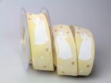 Weihnachtsband Engel creme 40mm mit Draht