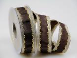 Weihnachtsband Jam braun mit Draht 40 mm Weihnachtsband Jam braun mit Draht 40 mm