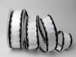 Weihnachtsband Jam weiß 40mm mit Draht