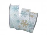 Weihnachtsband Kristall hellblau mit Draht 40mm Weihnachtsband Kristall hellblau mit Draht 40mm