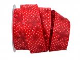 Weihnachtsband Kristall rot mit Draht 40mm Weihnachtsband Kristall rot mit Draht 40mm