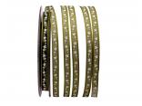 Weihnachtsband Little Stars olive 7mm ohne Draht