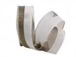 Weihnachtsband Marina olive mit Draht 40mm