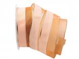 Weihnachtsband Marina aprikot mit Draht 40mm