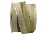 Weihnachtsband Marina olivegrün mit Draht 40mm