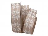 Weihnachtsband Norwegen Toffee mit Draht 40mm Weihnachtsband Norwegen Toffee mit Draht 40mm
