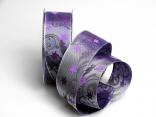 Weihnachtsband Raised Star flieder 40mm mit Draht