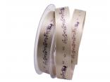 Weihnachtsband Renntierschlitten 25mm toffe/aubergin o. Drah