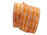 Weihnachtsband Rimini 40mm orange mit Draht Weihnachtsband Rimini 40mm orange mit Draht