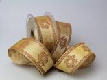 Weihnachtsband Rokoko braun 40mm mit Draht