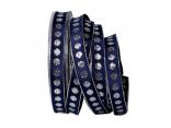 Weihnachtsband Silberpunkt blau mit Draht 15mm Weihnachtsband Silberpunkt blau mit Draht 15mm