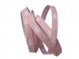 Weihnachtsband Tännchen rosa 15mm mit Draht Weihnachtsband Tännchen rosa 15mm mit Draht