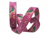 Weihnachtsband Taiga lila 25mm mit Draht