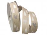 Weihnachtsband Waldleben toffee mit Draht 25mm Weihnachtsband Waldleben toffee mit Draht 25mm