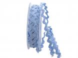 Zackenlitze Baumwolle 7mm hellblau ohne Draht Zackenlitze Baumwolle 7mm hellblau ohne Draht