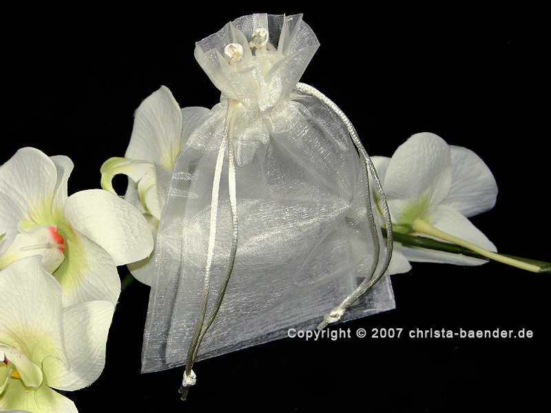 Organzasäckchen 15 x 24cm Creme 10 Stück