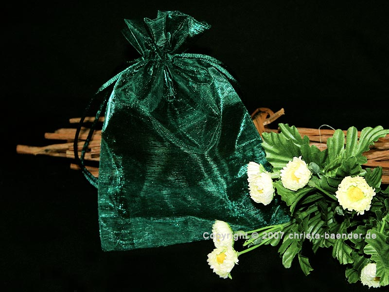 Organzasäckchen 10 x 15cm Dunkelgrün 10 Stück