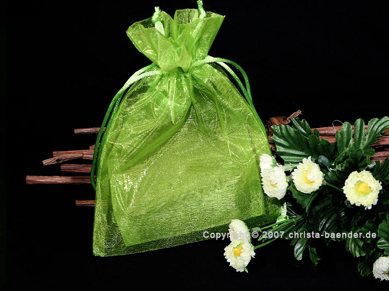 Organzasäckchen 15 x 25cm Hellgrün 10 Stück