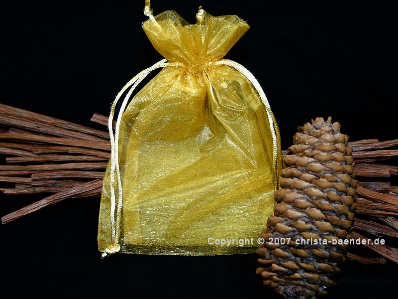 Organzasäckchen 10 x 15cm Honig 10 Stück