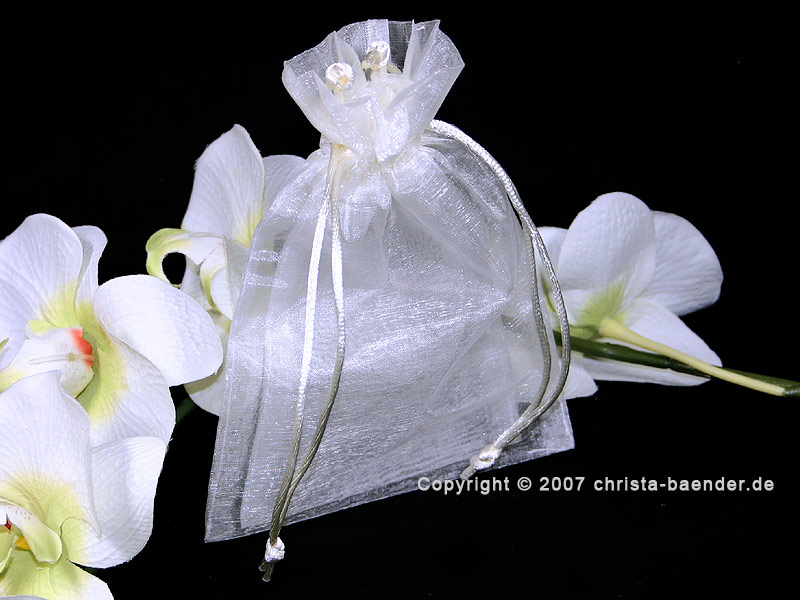 Organzasäckchen 12,5 x 17,5cm Weiß 10 Stück