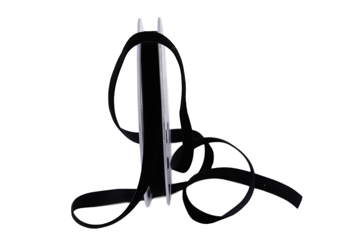 Samtbändchen 9mm schwarz ohne Draht