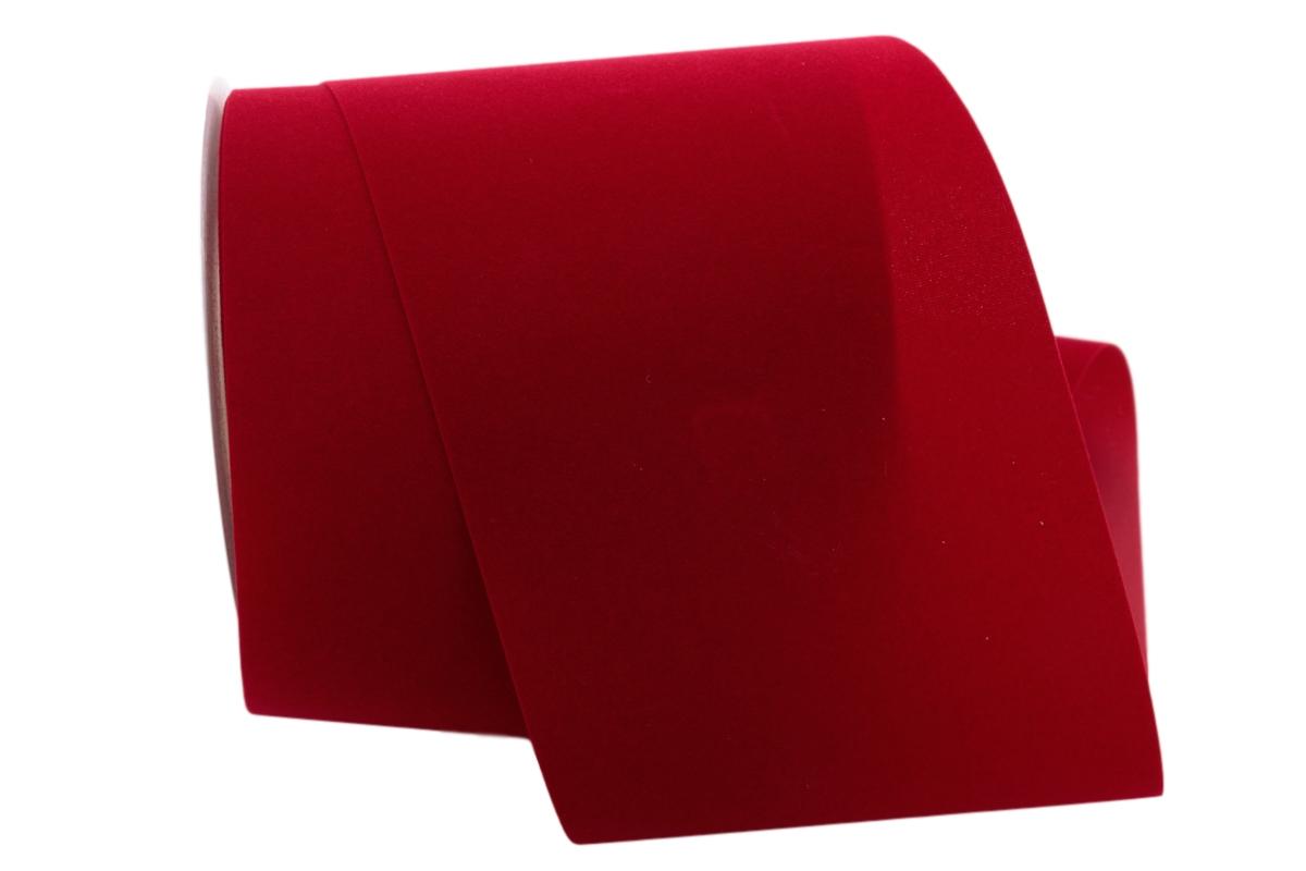 Samtband 100 mm ohne Draht rot dunkel