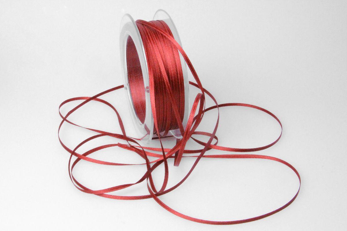 Satinbändchen Bordeaux ohne Draht 3mm