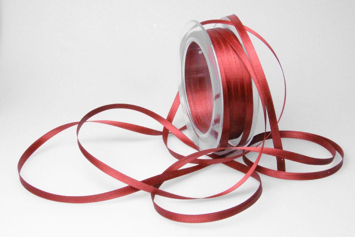 Satinbändchen Bordeaux ohne Draht 6mm
