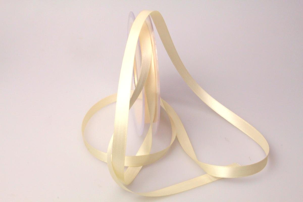 Satinbändchen Creme ohne Draht 10 mm