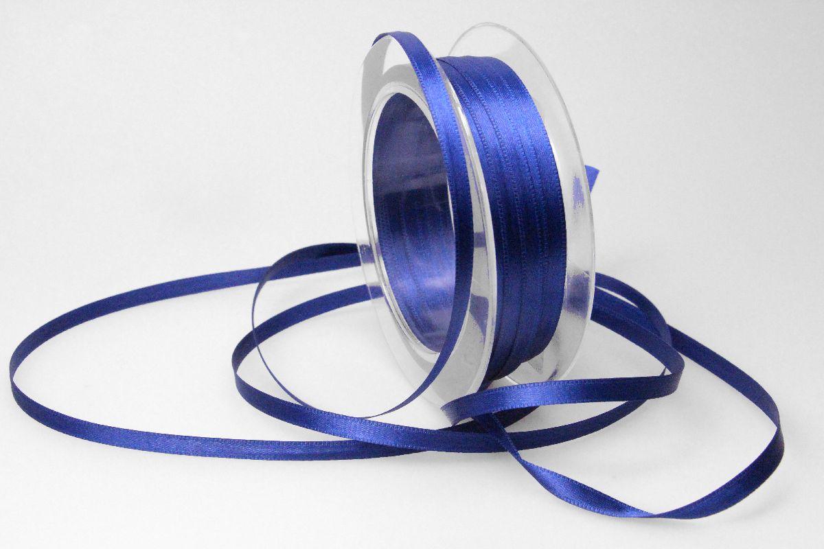 Satinbändchen Dunkelblau ohne Draht 6mm