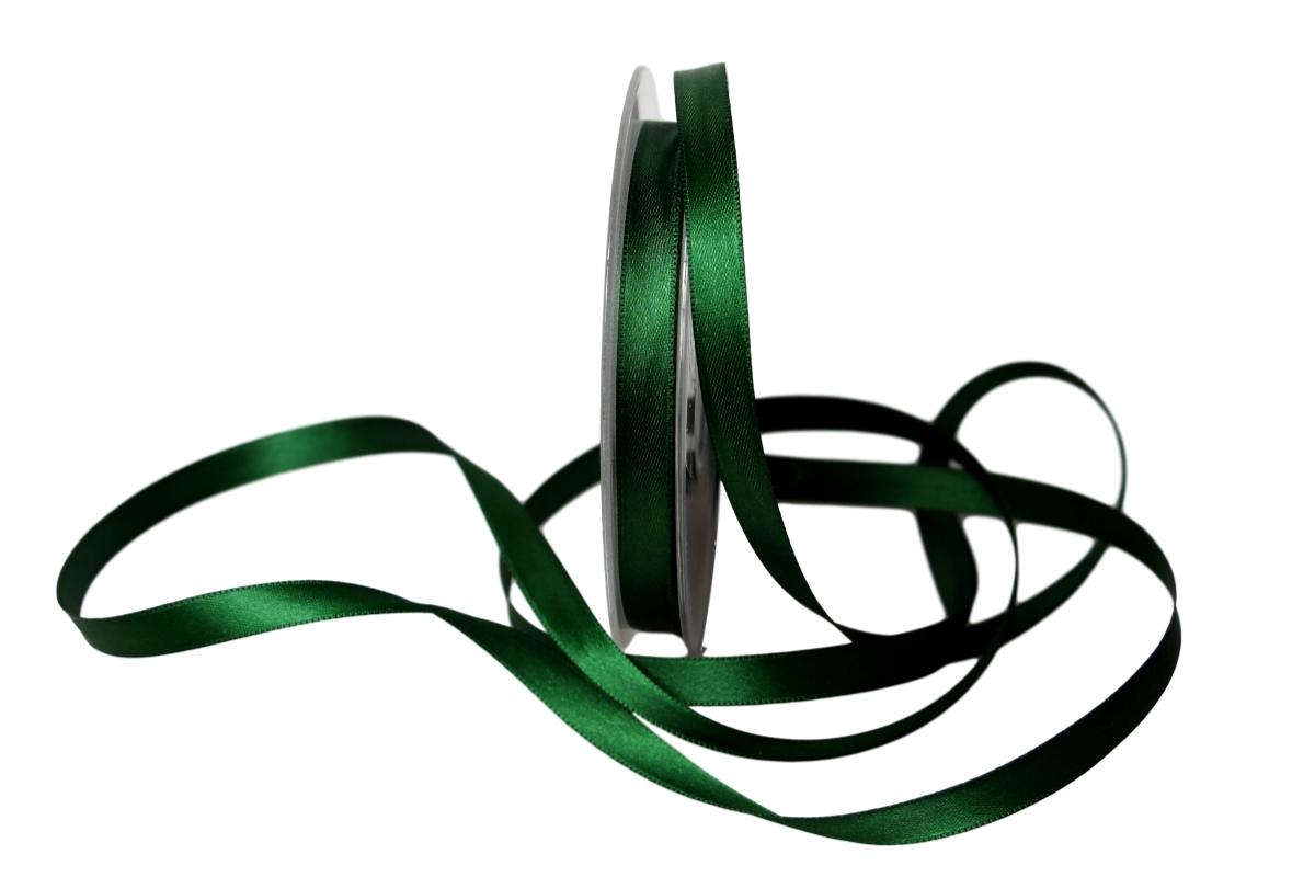 Satinbändchen Dunkelgrün ohne Draht 10mm