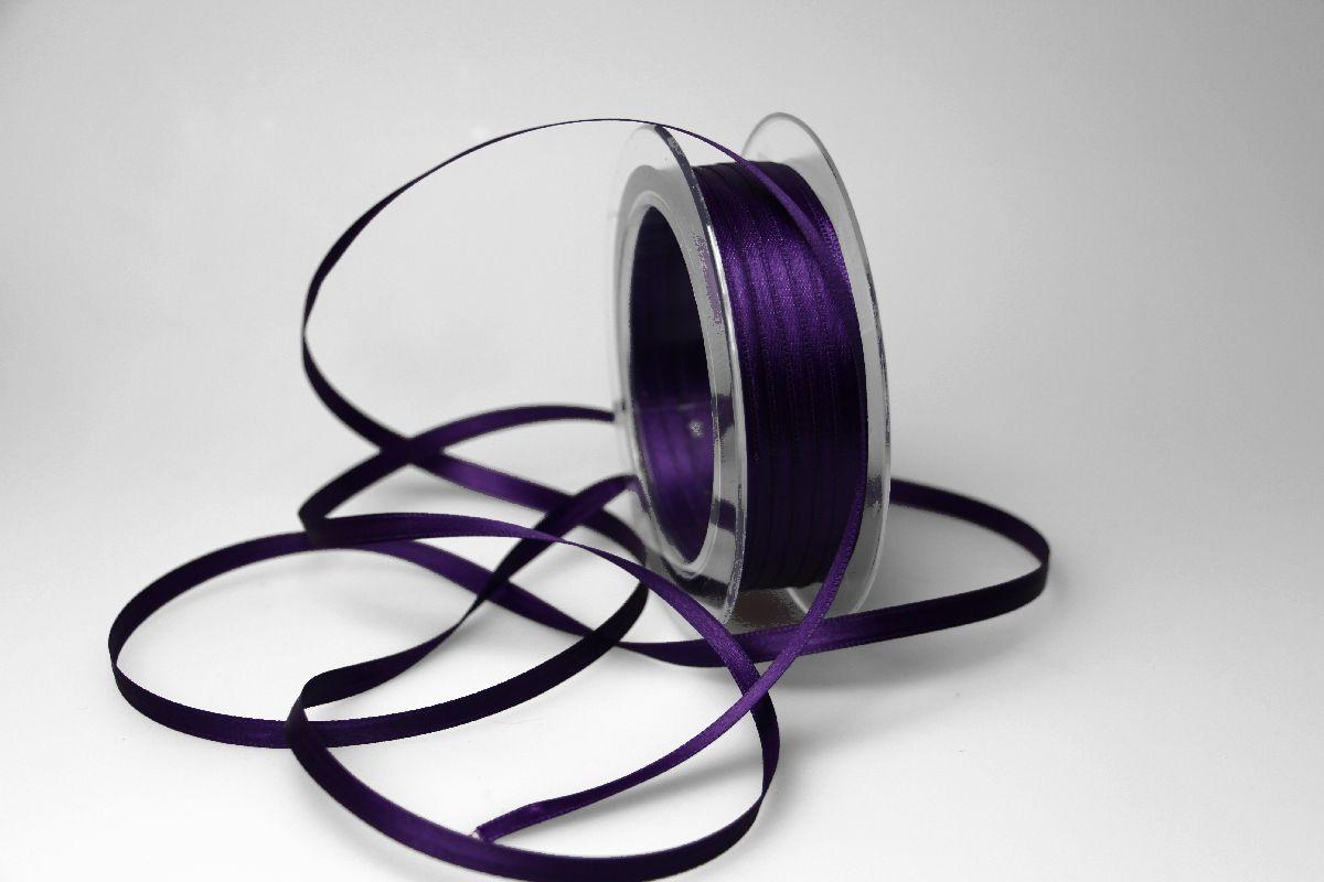 Satinbändchen Lila ohne Draht 6mm